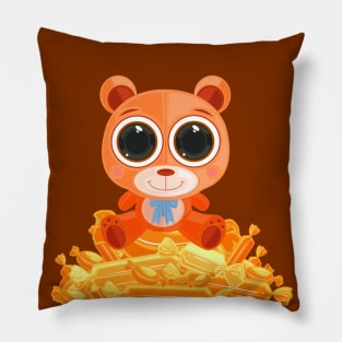 Teddy Bear - Candy Orange Pillow