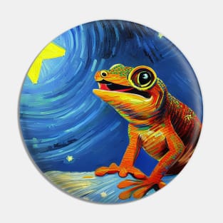Gecko impressionism Pin