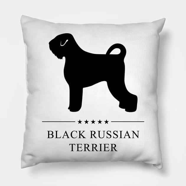 Black Russian Terrier Black Silhouette Pillow by millersye