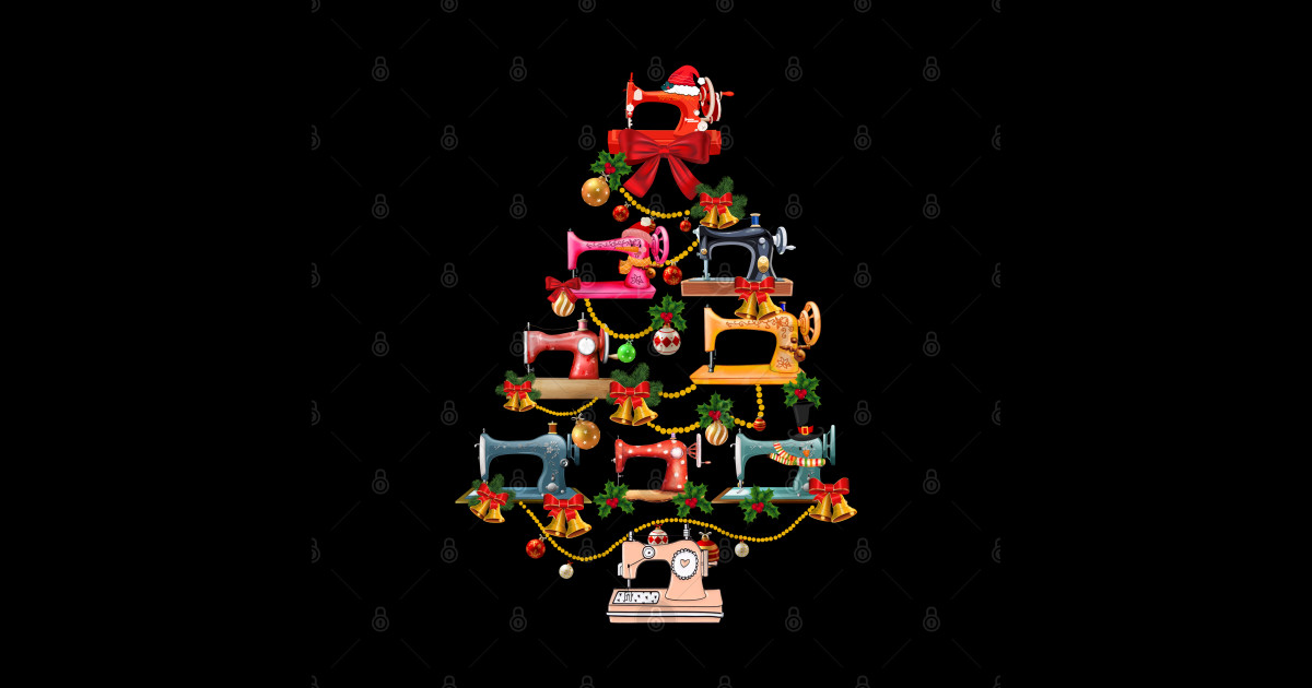 Christmas Tree Of Sewing Machine Sewing Machine Posters and Art