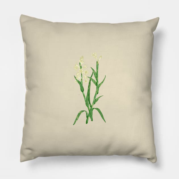 Tube Rose 1 Botanical Pillow by Salfiart