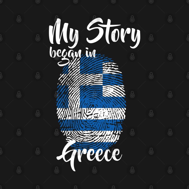 Greece Flag Fingerprint My Story DNA Greek by Your Culture & Merch