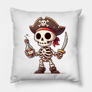 Cute Pirate Skeleton Pillow