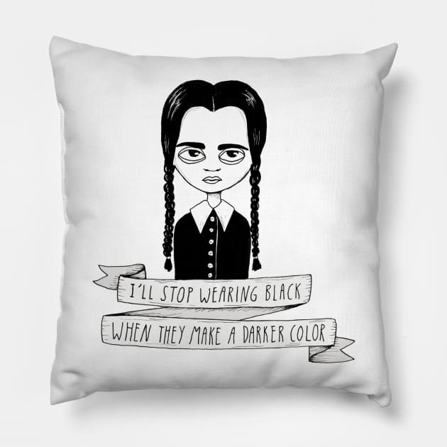 Wednesday Addams Pillow by agrapedesign