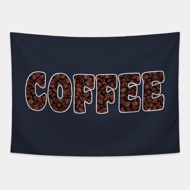 Coffee Beans in Text Tapestry by CeeGunn