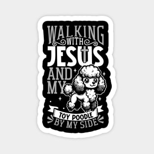 Jesus and dog - Toy Poodle Magnet