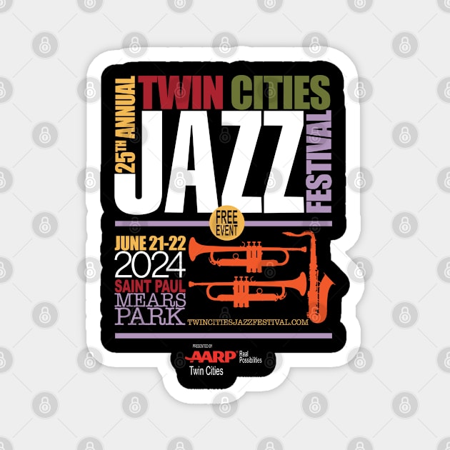 Twin Cities Jazz Festival Magnet by Jun Pagano