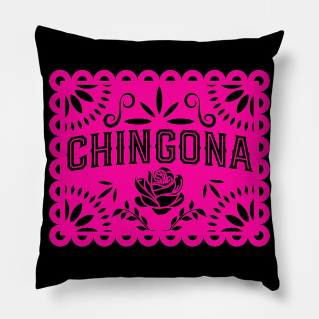 Chingona Pink Papel Picado Pillow by TheCraftyDrunkCo