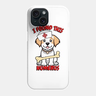 Funny happy dog is a nurse with a joke Phone Case