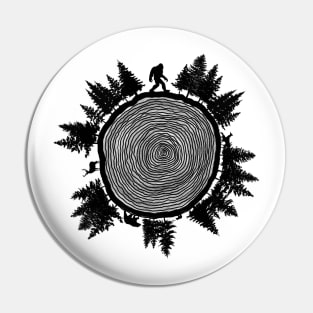 Bigfoot tree ring (black) Pin