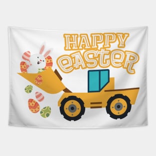 Happy Easter Tractor Gift Boys Kids Tapestry