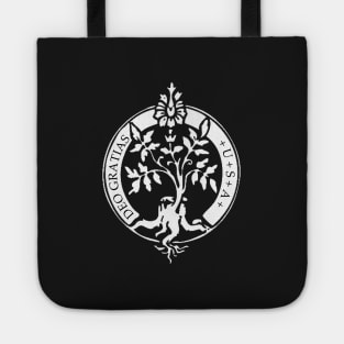 Root of Jesse Logo - white; black bkg Tote