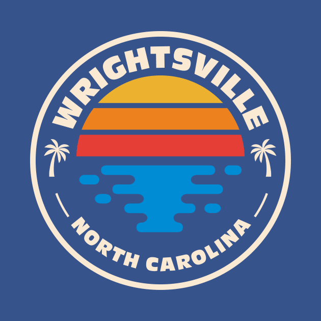 Retro Wrightsville North Carolina Vintage Beach Surf Emblem by Now Boarding