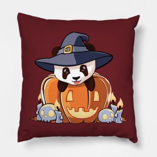 Panda Witch in a pumpkin Pillow