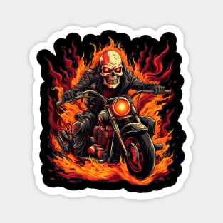 Skull Fire Retro Motorcycle Vintage Magnet