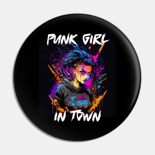 Graffiti Style - Punk Girl In Town 4 Pin