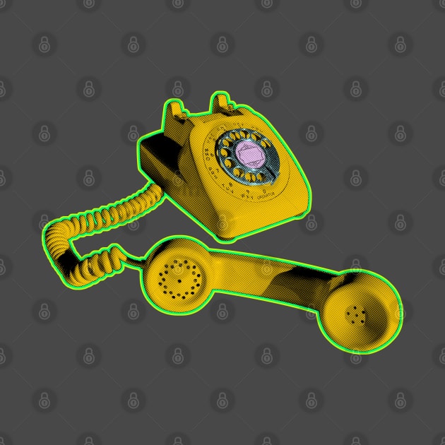 Classic Rotary Phone in Yellow by callingtomorrow