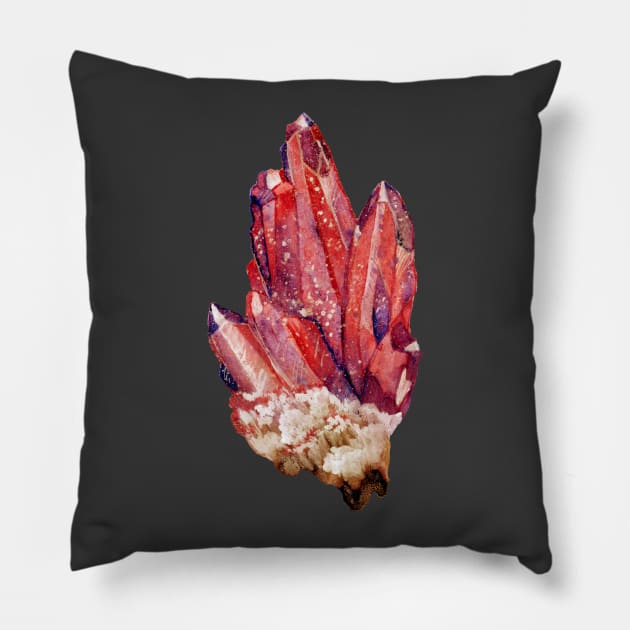 bloodstone crystal cluster. Pillow by tifferloo