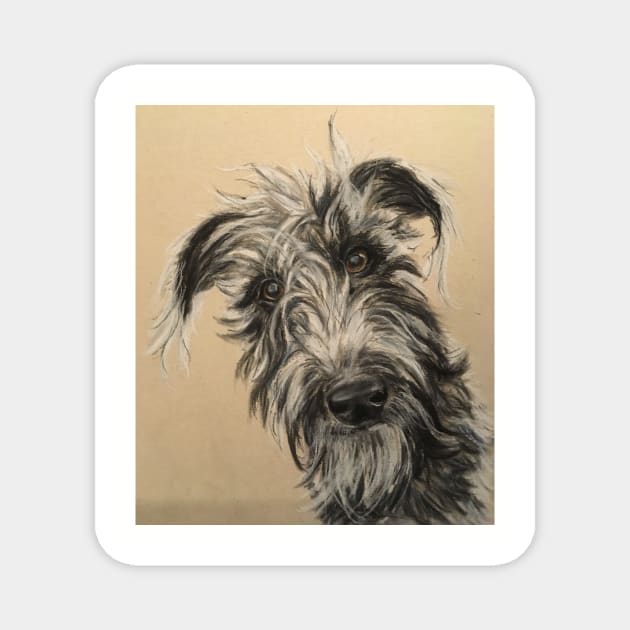 Scruffy Beddy/whippet Lurcher Magnet by Merlinsmates