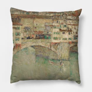 Ponte Vecchio by Childe Hassam Pillow