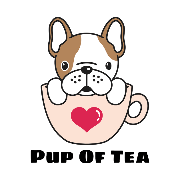 Pup Of Tea - Puppy Pun by Allthingspunny