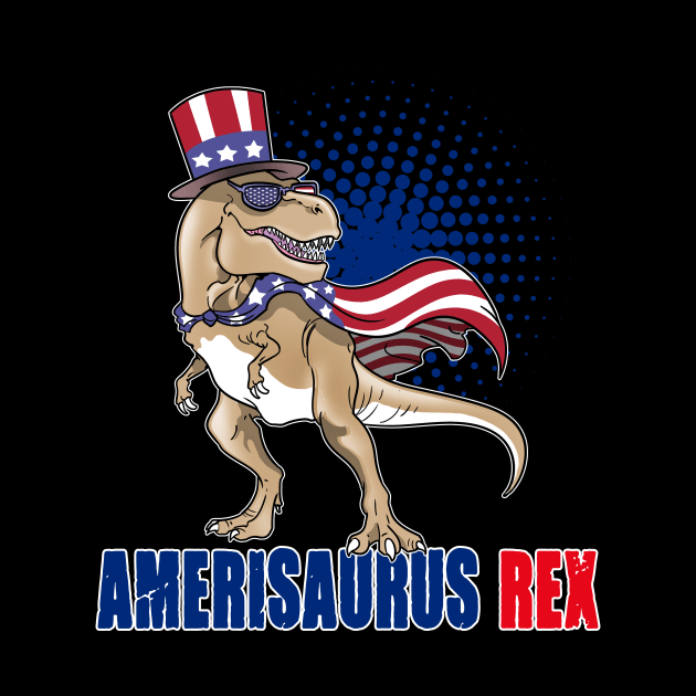 Amerisaurus Rex T-Rex Dinosaur 4th Of July by ModernMode