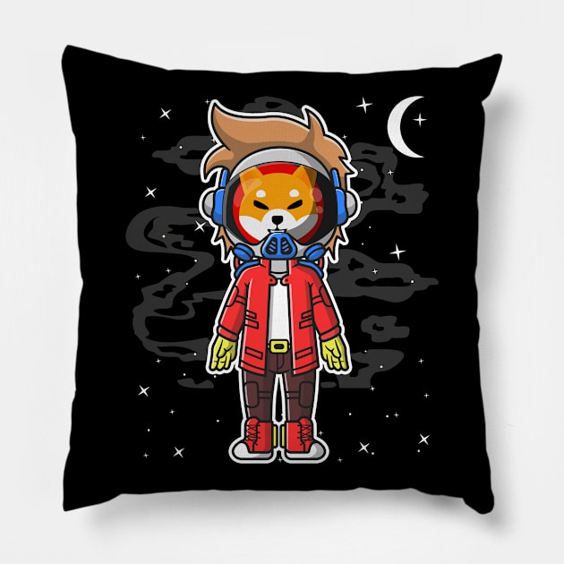 Hiphop Astronaut Shiba Inu Coin To The Moon Crypto Token Shib Army Cryptocurrency Wallet HODL Birthday Gift For Men Women Pillow by Thingking About