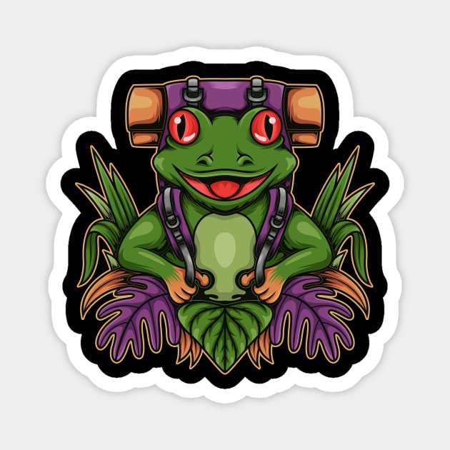 Frog Backpacker Magnet by JagatKreasi