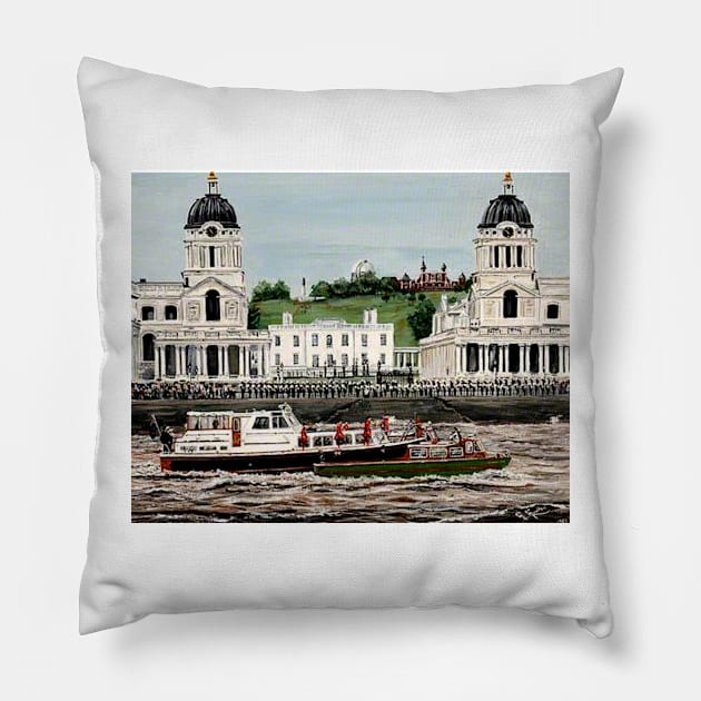 ROYAL SALUTE GREENWICH LONDON Pillow by MackenzieTar