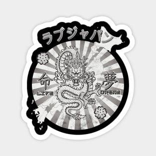 Dragon Japanese Streetwear Vaporwave Aesthetic Japan Kanji Character 626 Magnet