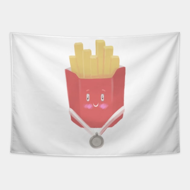 cute french fries Tapestry by alva