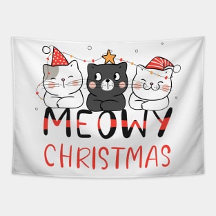 Meowy Christmas Tapestry