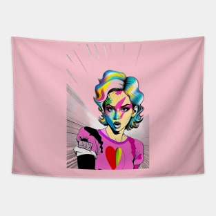 the vicious girl in pink Tapestry