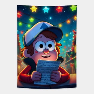 Unveiling Enigmatic Holiday Magic: Gravity Falls Christmas Art for Iconic Festive Designs! Tapestry