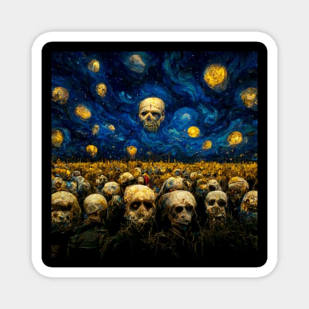 VAN GOGH STARRY STARRY SKULL Magnet by BarrySullivan