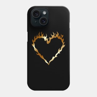 Gold Heart Flames Phone Case