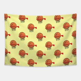 Basketball - Ball and Hoop Pattern Tapestry