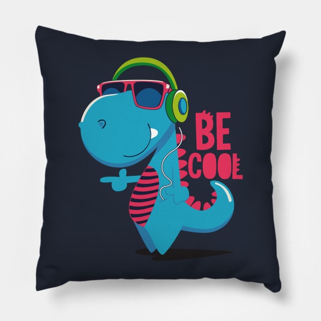 Be Cool Pillow by WorldDinosaurs