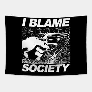 I Blame Society Handgun Classic Tapestry