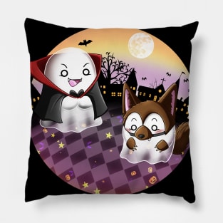 Kawaii Ghosts - Vampire and a Wolf Pillow