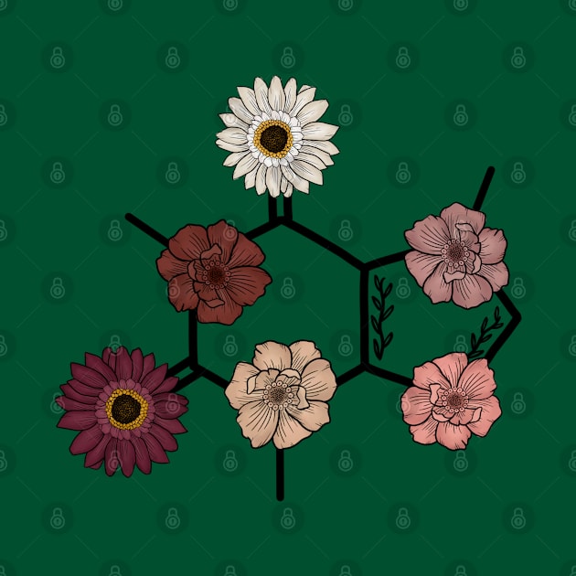 Floral Caffeine Molecule by the-bangs