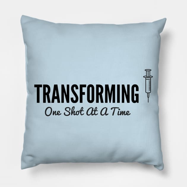 Transforming One Shot At A Time Pillow by Trans Action Lifestyle