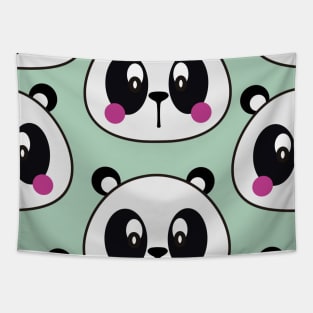 Cute Panda Vector Art Kids Pattern Seamless Tapestry