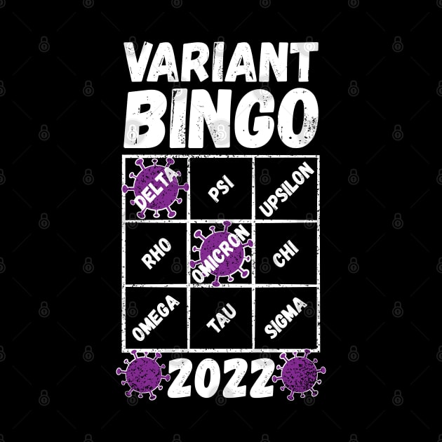 Variant Bingo 2022, a Covid-19 variant bingo card with two variants already marked off by RobiMerch