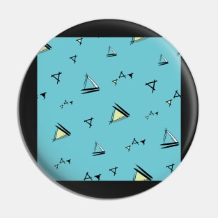 Doodle Triangles on a blue background Pin