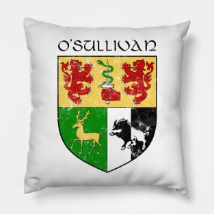 O'Sullivan / Faded Style Family Crest Design Pillow