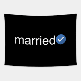 Verified Married (White Text) Tapestry