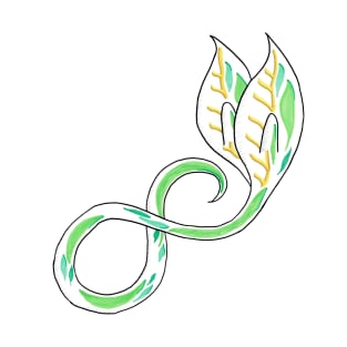 Green and Gold Infinity Seedling with Winged Leaves T-Shirt