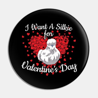 Valentine's Day Silkie Chicken Pin