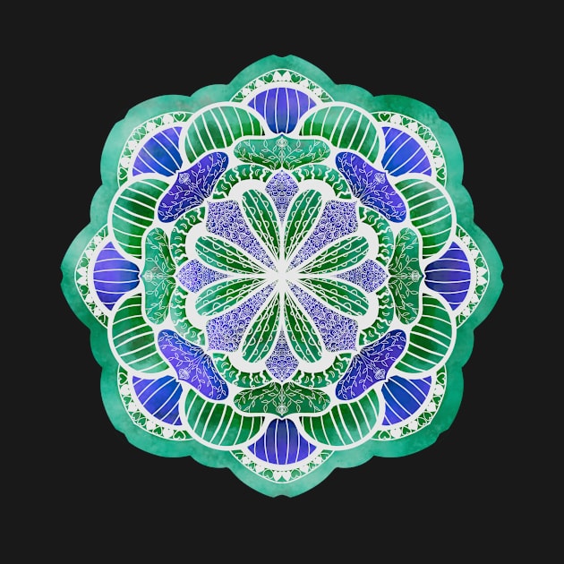 Colorful Mandala on Black by CarrieBrose
